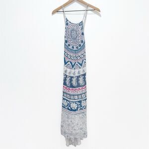 Billabong‎ Dress Womens Large Blue White Boho Beachy Tropical Coastal Breathable
